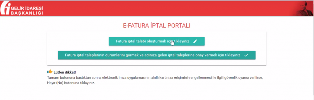  e-Fatura İptal Portal
