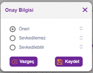 onay bilgisi